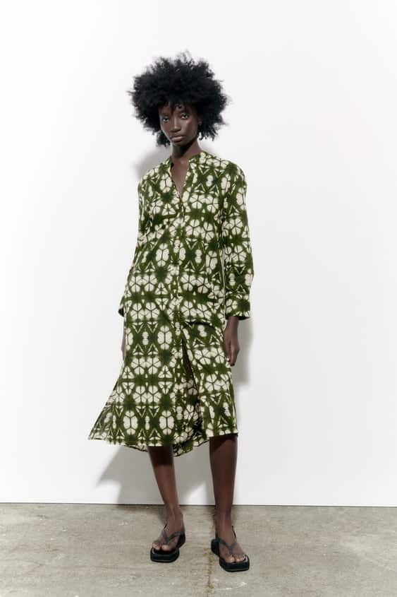 Zara - Vestido Túnica Estampado