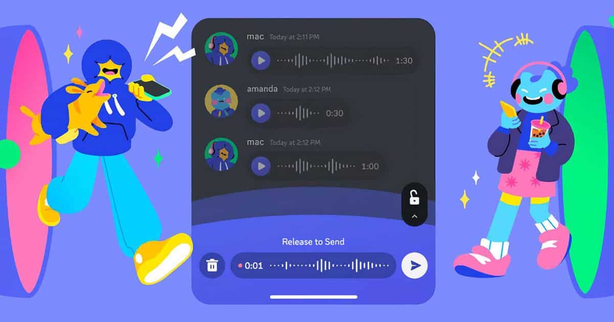 Discord mensajes voz largos Whatsapp