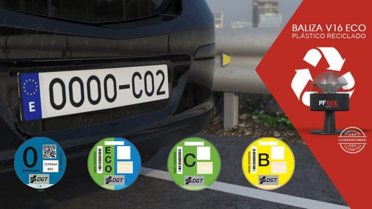 La baliza V16 conectada de Erum Vial y las etiquetas ECO, dos apuestas por la movilidad sostenible