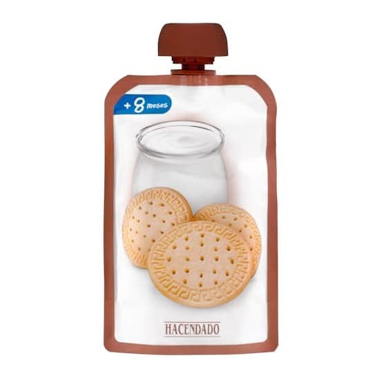 Postre lácteo infantil de galleta Hacendado +8 meses