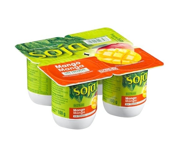 Postre de soja Hacendado con mango sin trozos