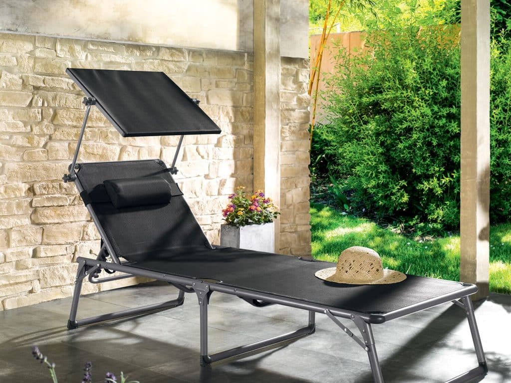 tumbona de aluminio con parasol regulable zoom 2