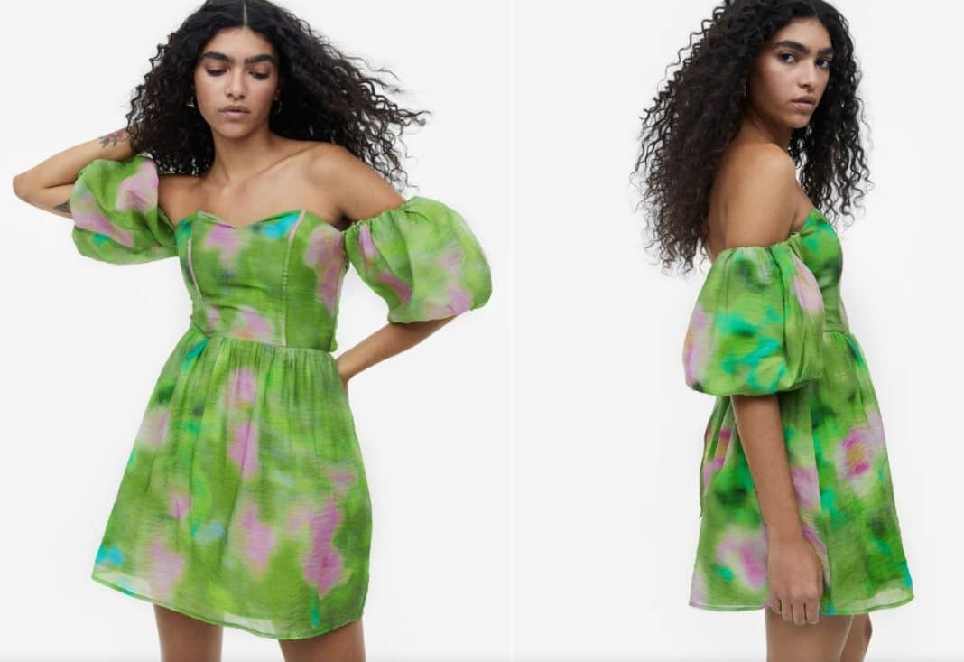 Vestido off-the-shoulder