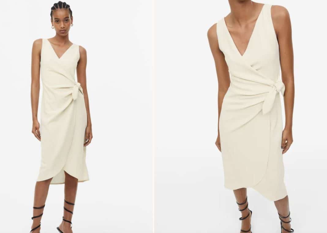 Vestido cruzado con escote en V de H&M