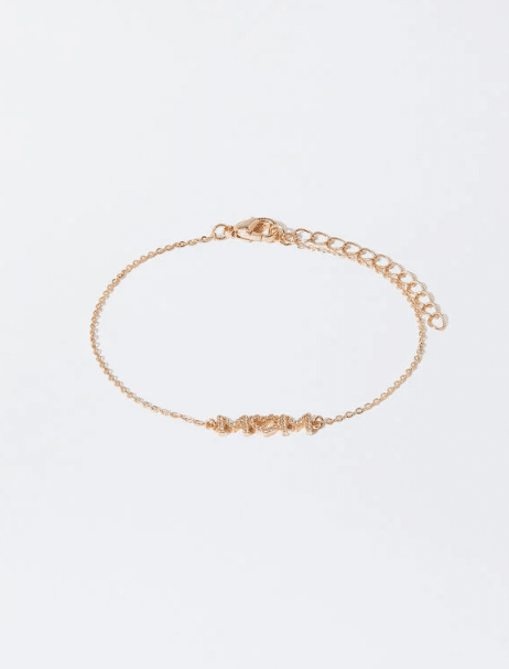 Pulsera dorada mom con circonitas de Parfois