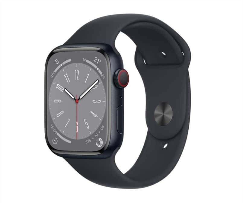 Apple Watch Series 8 GPS + Cellular 45mm con caja de aluminio medianoche y correa deportiva medianoche el corte ingles