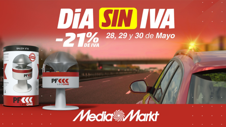 Erum Vial comercializa la baliza V16 conectada con un 21% de descuento en el Día sin IVA de MediaMarkt