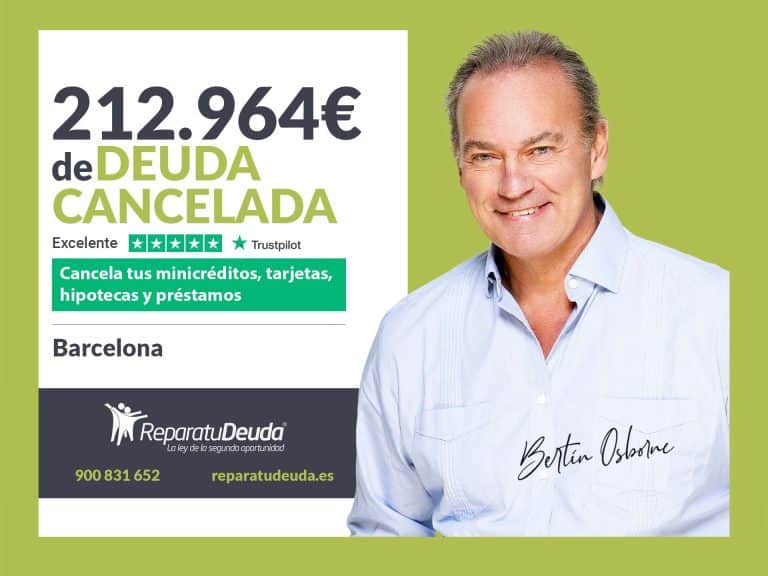 Repara tu Deuda Abogados cancela 212.964€ en Barcelona (Cataluña) gracias a la Ley de Segunda Oportunidad