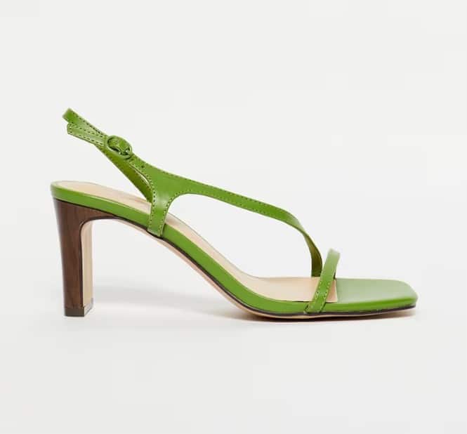 Sandalia tacón verde el corte ingles