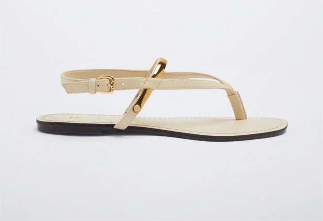 Sandalias planas de mujer de dedo en blanco el corte ingles