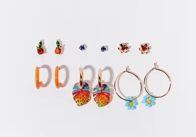 Set pendientes hoja el corte ingles