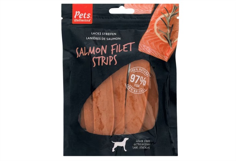 Snack para perros adultos Pets Unlimited filetes de salmón tiras grandes Grain Free 150 g el corte ingles