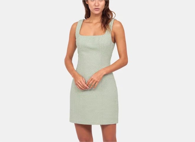 Vestido corto ajustado con estampado de cuadros el corte ingles