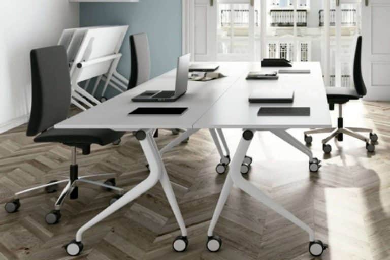 Mesas móviles de oficina para espacios multitarea, con OfficeDeco