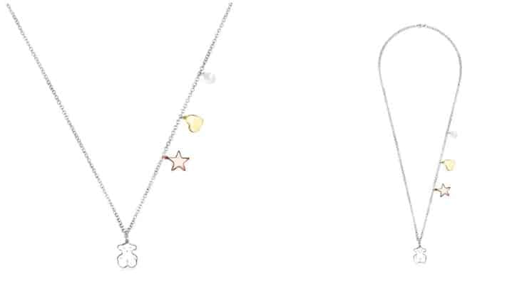 Collar de plata con baño de oro rosa y amarillo 18 kt sobre plata y perla Sweet Dolls