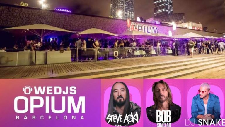 Opium celebra la 12º edición de WEDJ’S en el Frente Marítimo de Barcelona con artistas como Steve Aoki, Dj Snake y Bob Sinclar