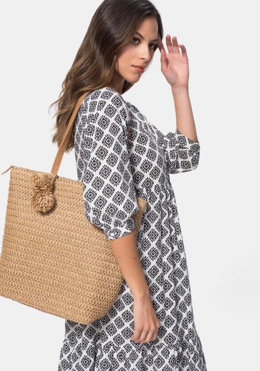 Bolso de rafia de mujer
