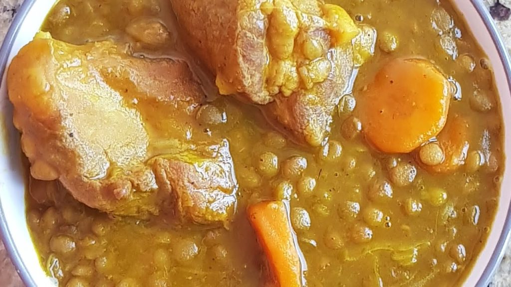 Instrucciones para la receta de lentejas con costillas