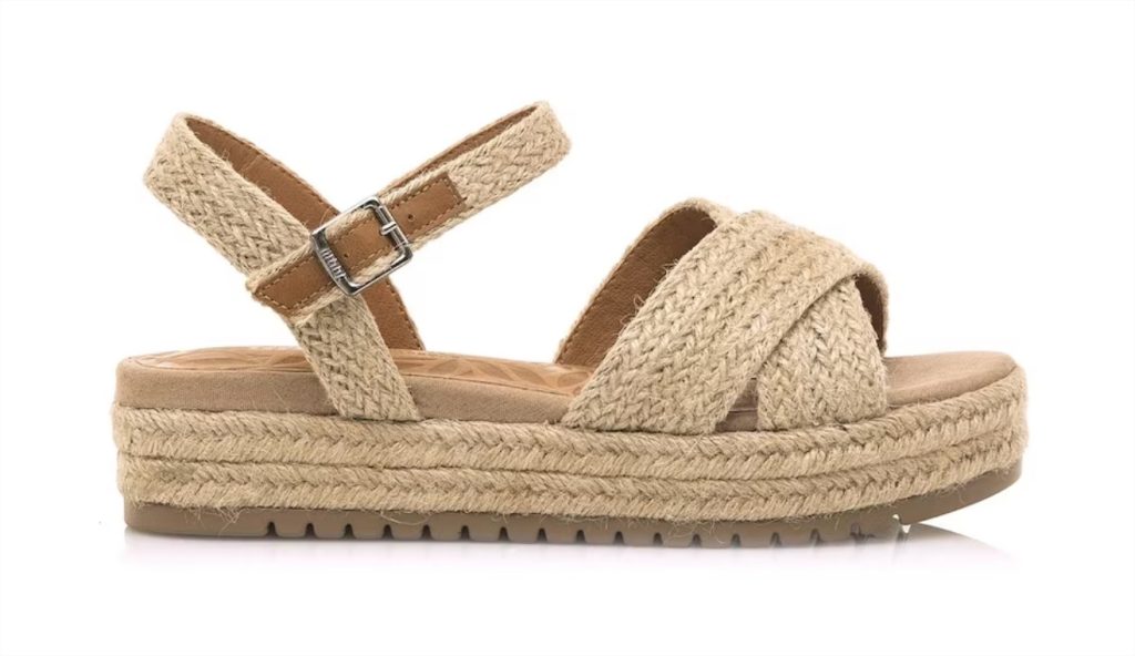 El Corte Inglés: sandalias planas muy chic que no superan los 50 euros 2 Sandalias de plataforma de mujer con tiras cruzadas en yute y cierre al tobillo el corte ingles