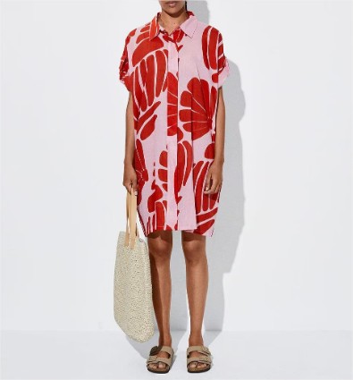 Vestido camisero de manga corta con estampado floral Parfois en El Corte Inglés