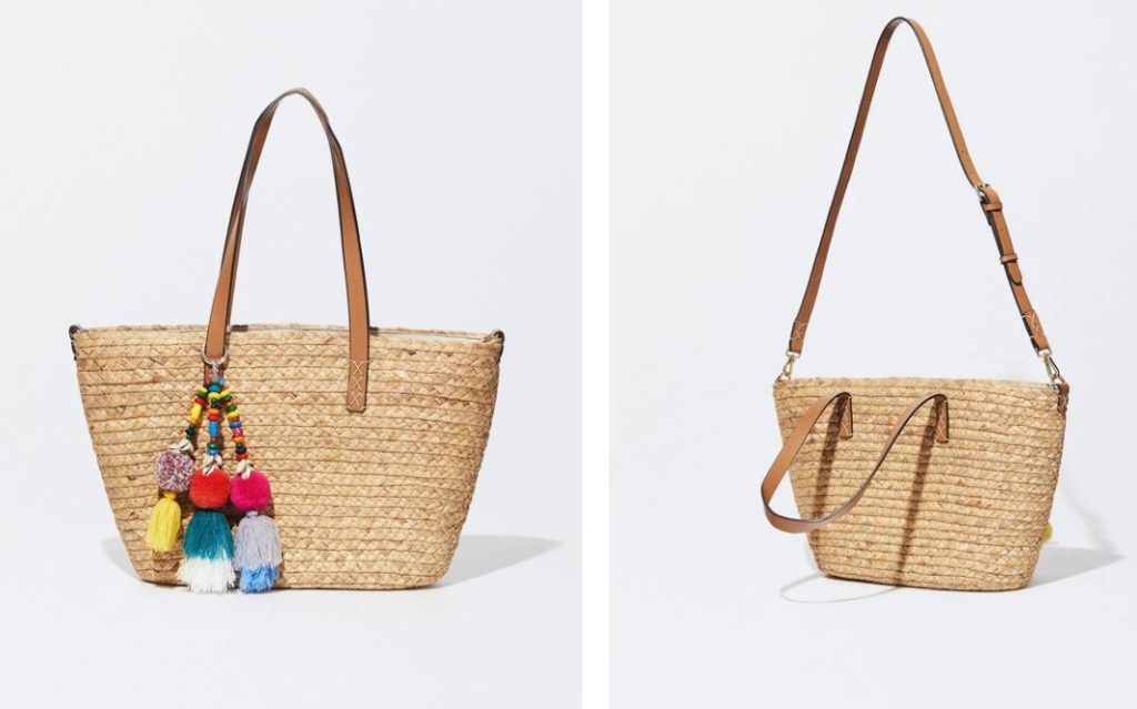 Shopper paja pompones de Parfois