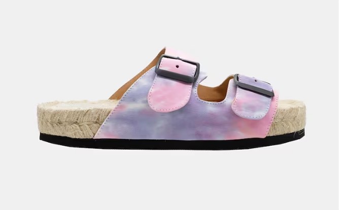 Alpargatas de mujer en multicolor planas con doble hebilla