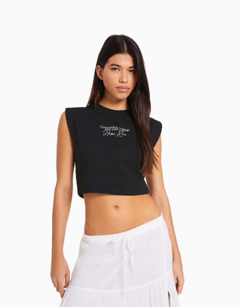 Camiseta sin mangas print – Bershka
