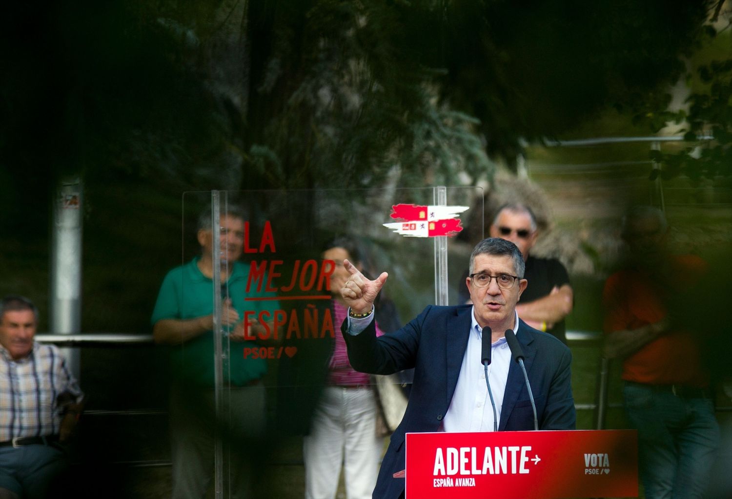 El portavoz del PSOE en el Congreso, Patxi López, participa en un acto de campaña, en el parque Félix Rodríguez de la Fuente, a 12 de julio de 2023,