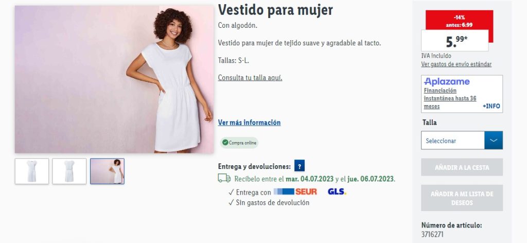Vestido para mujer de Lidl