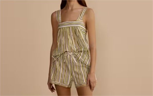 Pijama corto de mujer de rayas