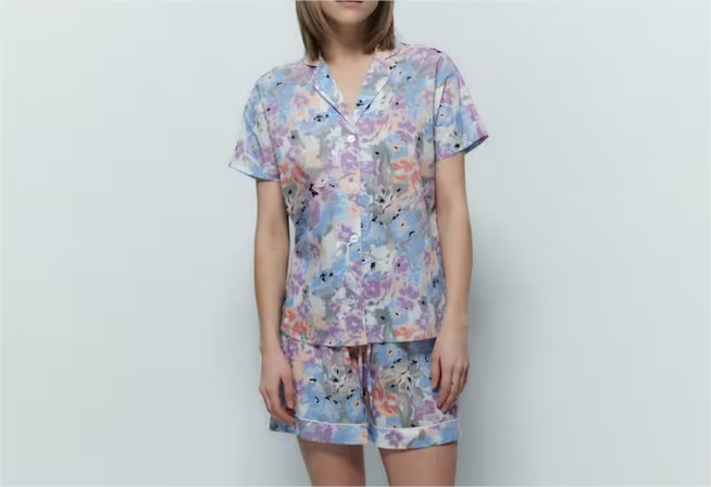 Pijama flores acuarela el corte ingles