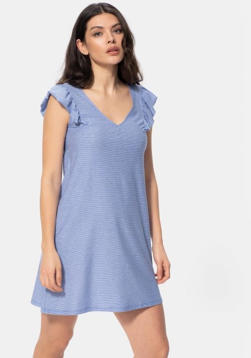 Vestido corto con escote en v de Mujer TEX