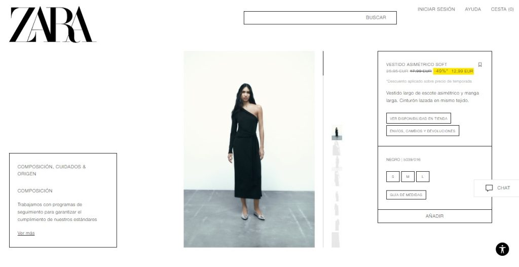 La nueva de los vestidos asimétricos tipo soft que ha llegado a Zara