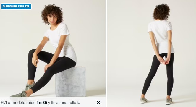 Camiseta pilates manga corta básica 100% algodón