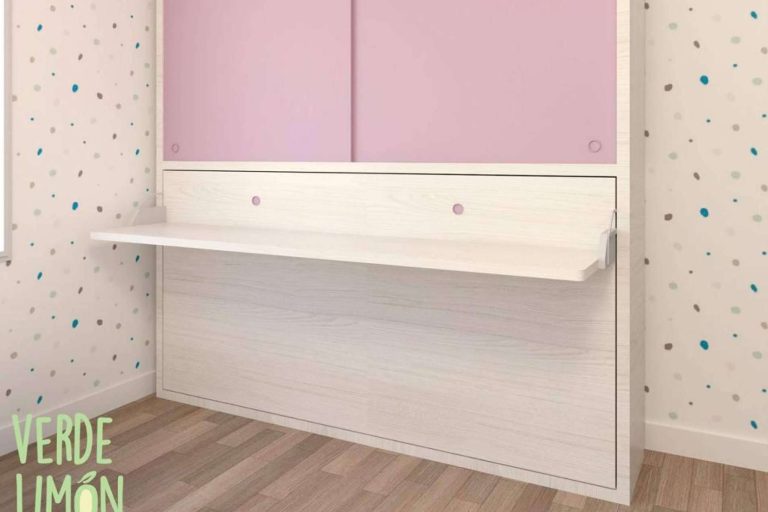 Camas abatibles para habitaciones juveniles con poco espacio, con Verde Limón Muebles