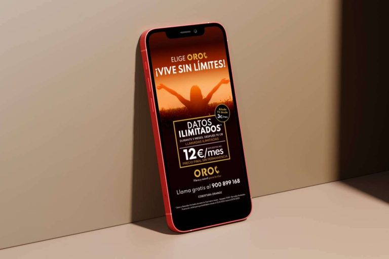 Vivir sin límites con OROC Fibra y Móvil. Datos ilimitados y llamadas ilimitadas por tan solo 12 euros al mes