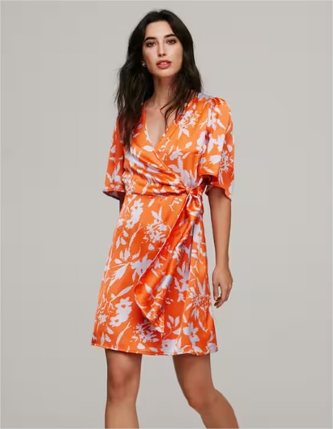 vestido corto satinado vila