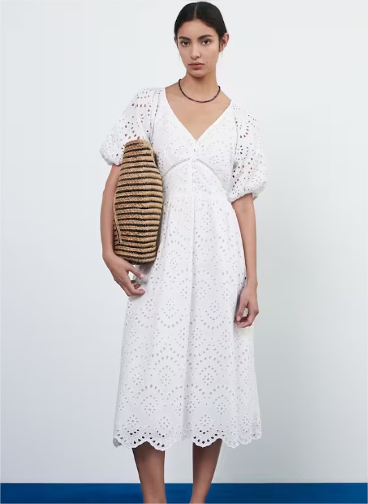 vestido largo bordado suizo tintoretto el corte ingles