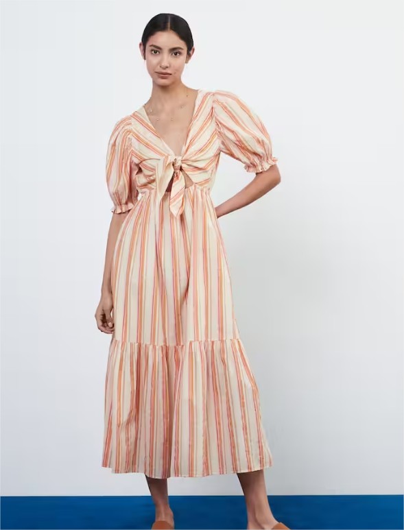 vestido largo mangas abullonadas tintoretto el corte ingles