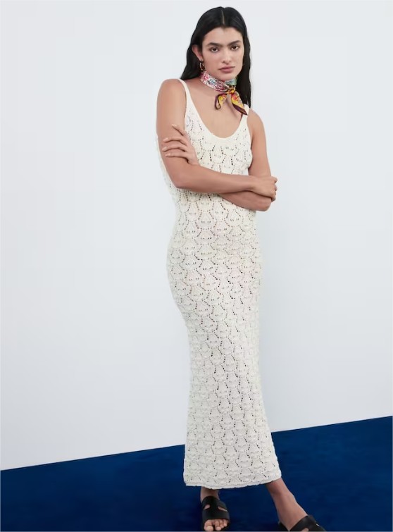 vestido largo punto tintoretto