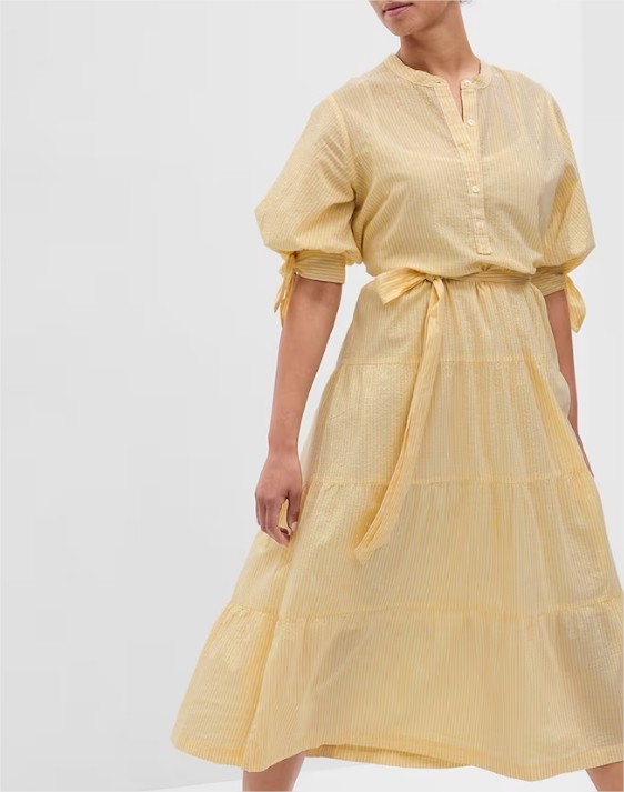 vestido midi maga corta gap