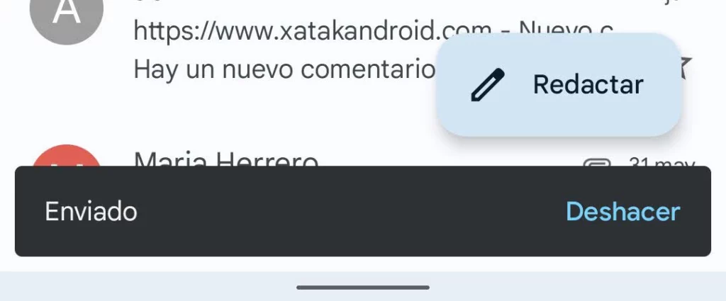 7 trucos para usar Gmail en tu móvil Android 84 Cancelar los envíos de mensajes de Gmail desde Android