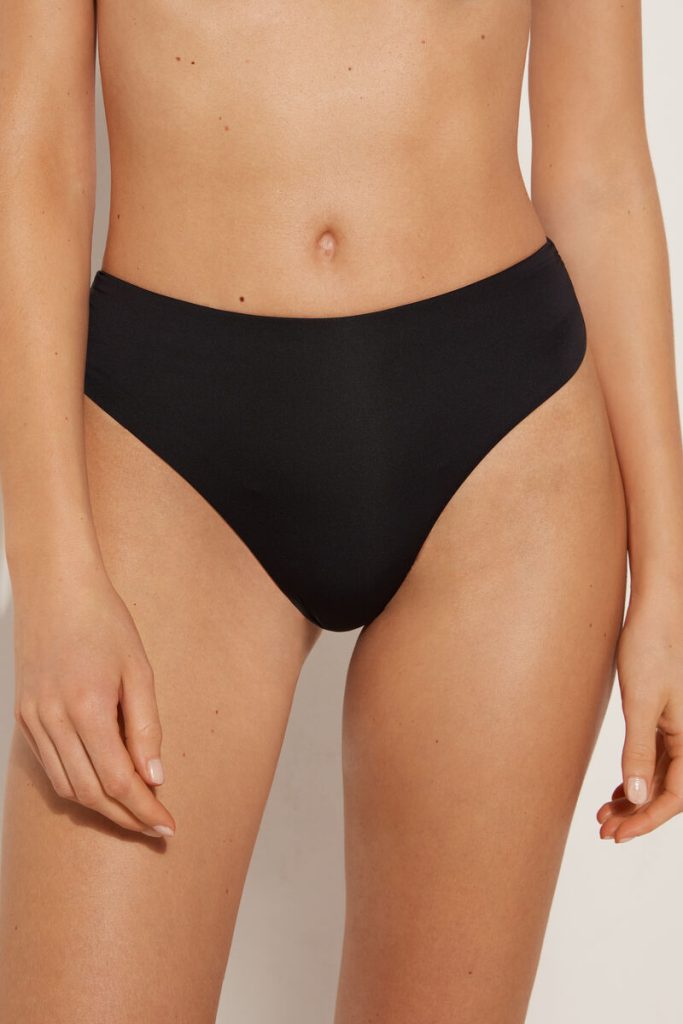 Braguita Brasileña de Bikini de Pernera Alta con Frunce de Microfibra Reciclada – Tezenis