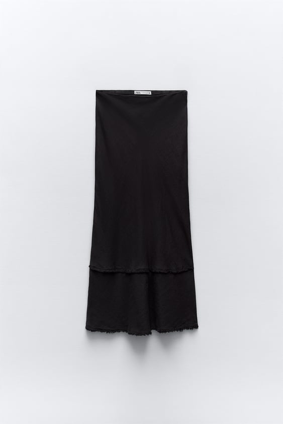 Falda Midi De Lino – Zara
