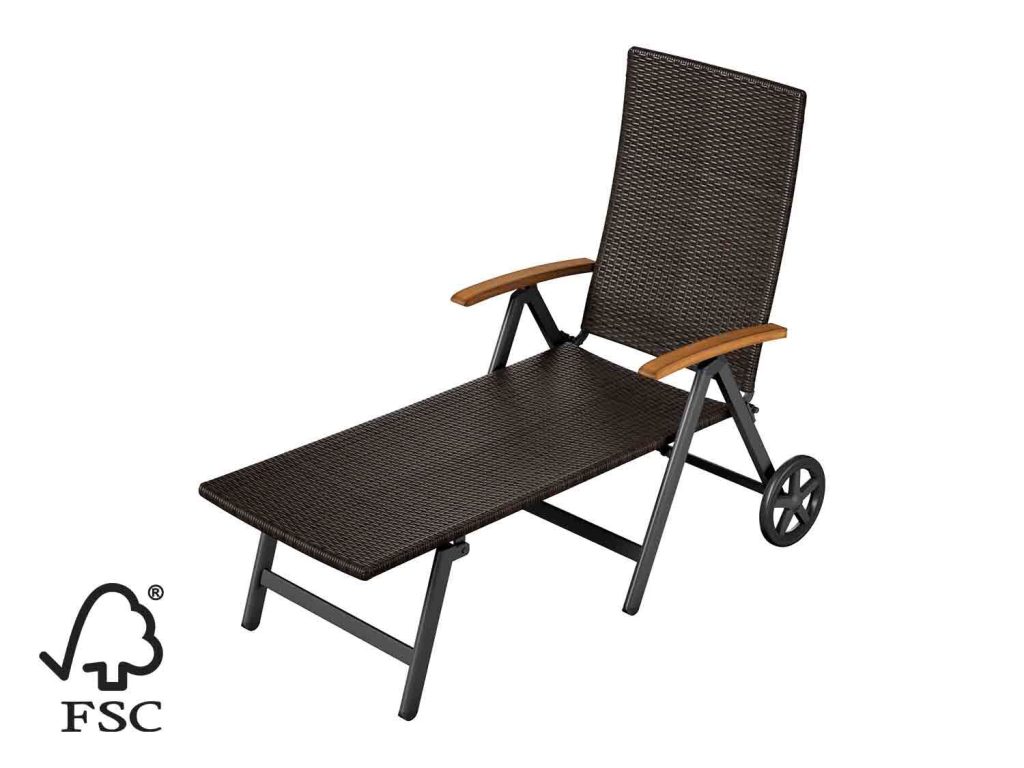 La tumbona de entramado marrón con ruedas de Lidl