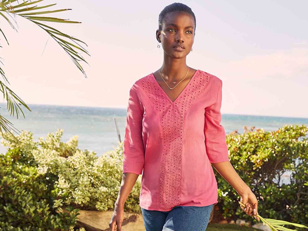 Blusa con escote de pico para mujer de Lidl