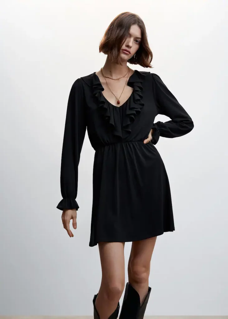 Vestido corto volantes – Mango