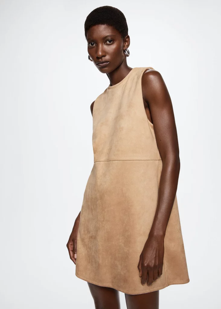 Vestido recto antelina – Mango