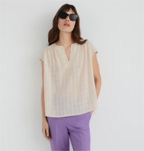 blusa manga corta cuello caja el corte ingles