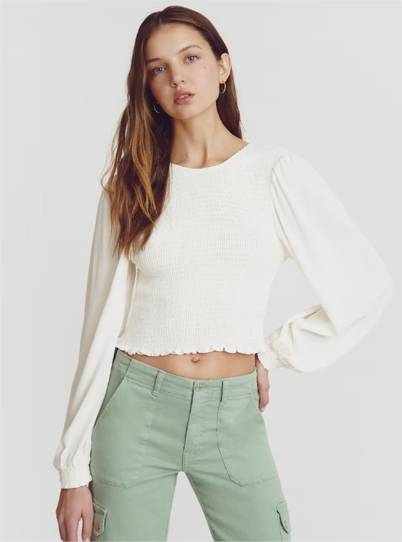 blusa manga larga con smock el corte ingles